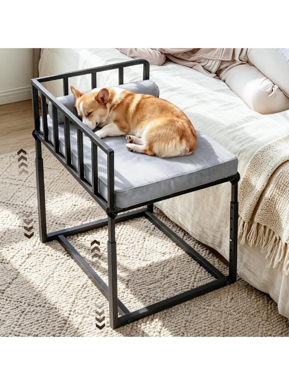 Cozy Bedside Dog Bed & Co-Sleeper Bunk for Small Dogs - Perfect Pet Comfort!